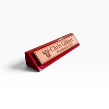 Load image into Gallery viewer, Desk Wedge Name Plate - PERSONALIZED - Highland Cow - 11 Inches