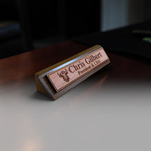 Load image into Gallery viewer, Desk Wedge Name Plate - PERSONALIZED - Highland Cow - 11 Inches