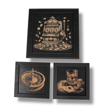 Load image into Gallery viewer, Framed Art - CUSTOM - Casino Gambling Game Room SET of 3 Pictures