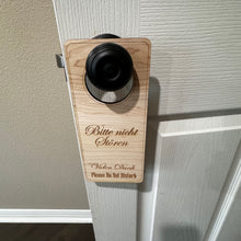 Load image into Gallery viewer, German Language - Please Do Not Disturb - Door Hanger - Raw Wood 9x4