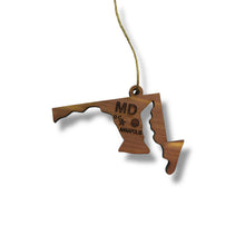 Load image into Gallery viewer, Ornament - CUSTOM - Maryland State State with Cities