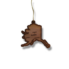 Load image into Gallery viewer, Ornament - CUSTOM - Alaska State with Cities