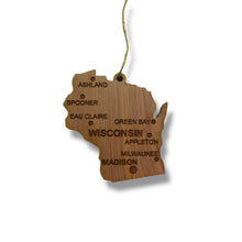 Load image into Gallery viewer, Ornament - CUSTOM - Wisconsin State with Cities