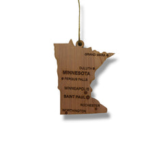 Load image into Gallery viewer, Ornament - CUSTOM - Minnesota State with Cities