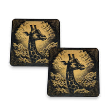 Load image into Gallery viewer, Coasters - Black - Giraffe -  Set of 2