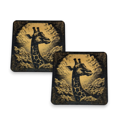 Coasters - Black - Giraffe -  Set of 2