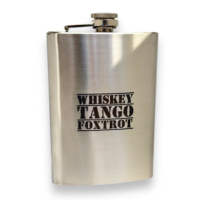 8oz Whiskey Tango Foxtrot Stainless Steel Flask