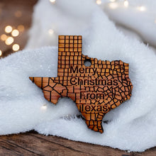 Load image into Gallery viewer, Merry Christmas From Texas - Cedar Ornament