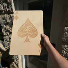 Load image into Gallery viewer, Ace of Spades Sign 13x20 Raw Wood