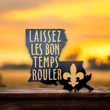 Load image into Gallery viewer, BLACK Laissez les bons temps rouler Sign 14X13