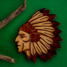 Load image into Gallery viewer, Indian Chief - Cedar Ornament