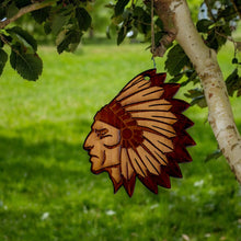 Load image into Gallery viewer, Indian Chief - Cedar Ornament