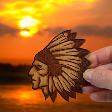 Load image into Gallery viewer, Indian Chief - Cedar Ornament