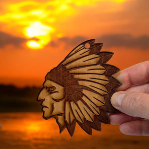 Indian Chief - Cedar Ornament