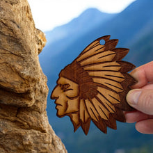 Load image into Gallery viewer, Indian Chief - Cedar Ornament