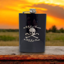 Load image into Gallery viewer, 8oz BLACK To ERR Is Human To ARR Is Pirate Flask