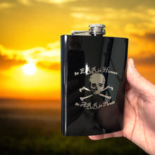 Load image into Gallery viewer, 8oz BLACK To ERR Is Human To ARR Is Pirate Flask