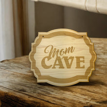 Load image into Gallery viewer, Mom Cave - Raw Wood Door Sign