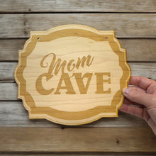 Load image into Gallery viewer, Mom Cave - Raw Wood Door Sign