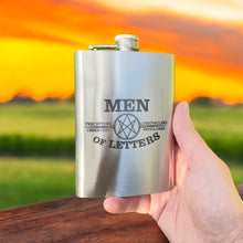 Load image into Gallery viewer, 8oz Men of Letters Stainless Steel Flask