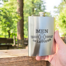 Load image into Gallery viewer, 8oz Men of Letters Stainless Steel Flask