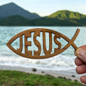 Jesus Fish - Cedar Ornament