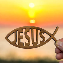 Load image into Gallery viewer, Jesus Fish - Cedar Ornament