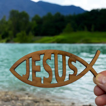 Load image into Gallery viewer, Jesus Fish - Cedar Ornament