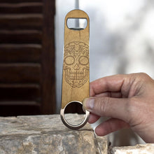 Load image into Gallery viewer, Sugar Skull - Wooden Bottle Opener