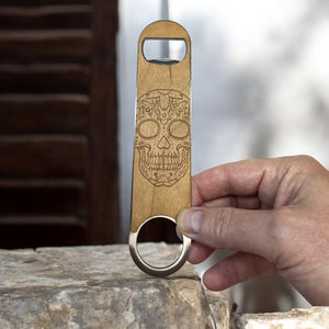 Sugar Skull - Wooden Bottle Opener