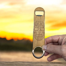 Load image into Gallery viewer, Sugar Skull - Wooden Bottle Opener