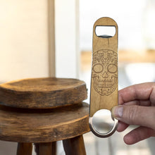 Load image into Gallery viewer, Sugar Skull - Wooden Bottle Opener