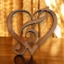 Load image into Gallery viewer, Heart and Treble Clef note - Cedar Ornament