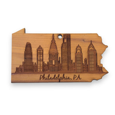 Philadelphia PA - Cedar Ornament