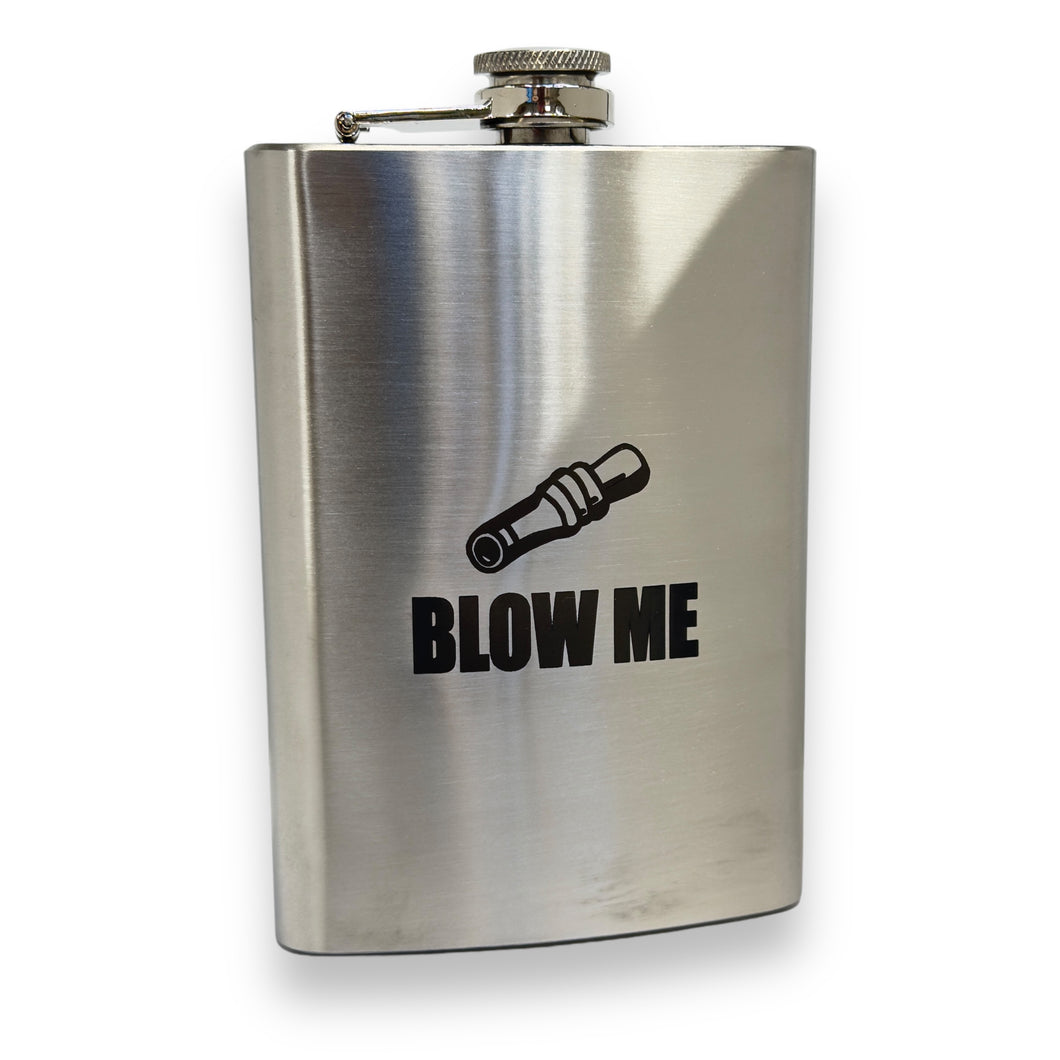 8oz Blow Me Duck caller Stainless Steel Flask