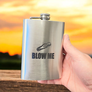 8oz Blow Me Duck caller Stainless Steel Flask