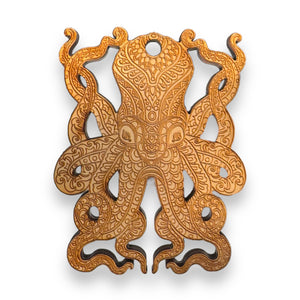 Ornament - Octopus - Raw Wood