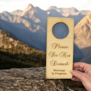 Please Do Not Disturb Massage In Progress Door sign - Wood