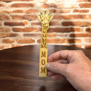 Bookmark - MOM Giraffe - Birch wood