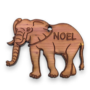 Elephant Noel - Cedar Ornament