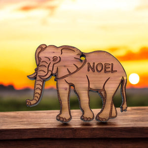 Elephant Noel - Cedar Ornament