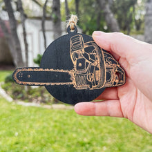 Load image into Gallery viewer, Ornament - Black - Chainsaw Logger Ornament