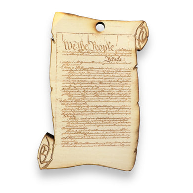 Scroll We The People - Ornament Raw Wood