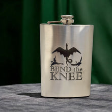 Load image into Gallery viewer, 8oz Bend the Knee Stainless Steel Flask