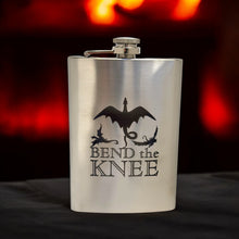 Load image into Gallery viewer, 8oz Bend the Knee Stainless Steel Flask