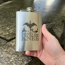 Load image into Gallery viewer, 8oz Bend the Knee Stainless Steel Flask