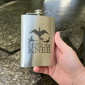 8oz Bend the Knee Stainless Steel Flask