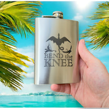 Load image into Gallery viewer, 8oz Bend the Knee Stainless Steel Flask