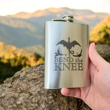 Load image into Gallery viewer, 8oz Bend the Knee Stainless Steel Flask