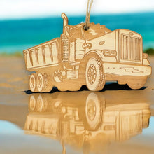 Load image into Gallery viewer, Dump Truck - Raw wood Ornament